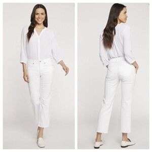 NYDJ Marilyn Straight Optic White Denim Jeans LIFTxTUCK Sz 12 Career Beach